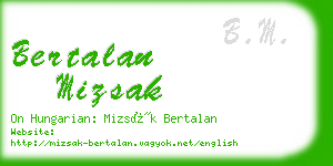 bertalan mizsak business card